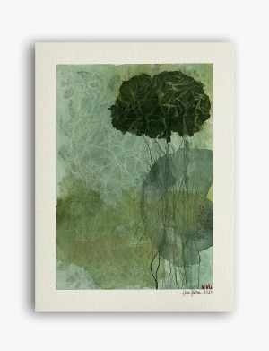 Sösta Sönksen, »blueht fliessend«, mixed media on watercolor paper