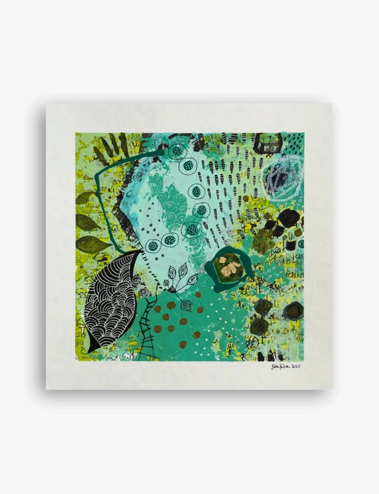 »feder fliegend«, Sösta Sönksen, 2025, 25 x 25 cm