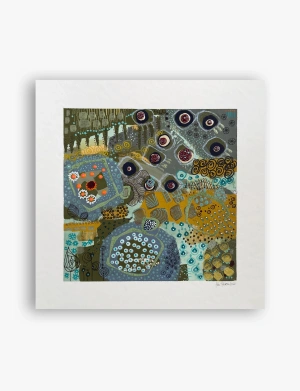 Sösta Sönksen, »silbernd nacht«, mixed media on watercolor paper